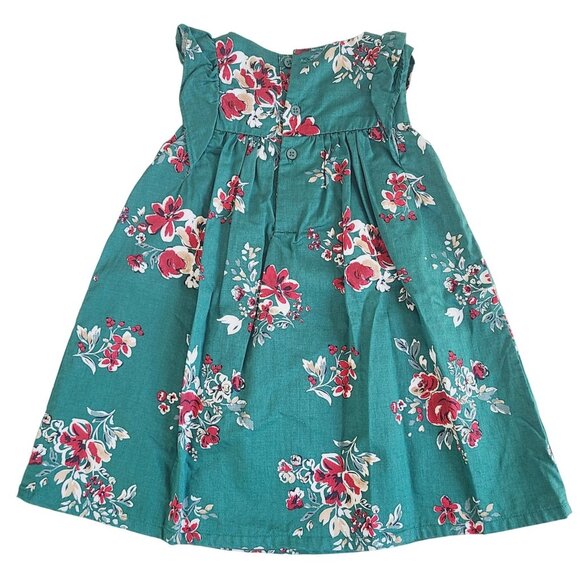 Carters Toddler Girls Floral Print Green Sleeveless A Line Dress 2T - Picture 2 of 9